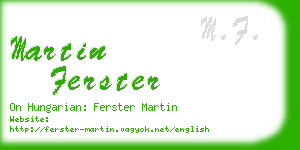 martin ferster business card